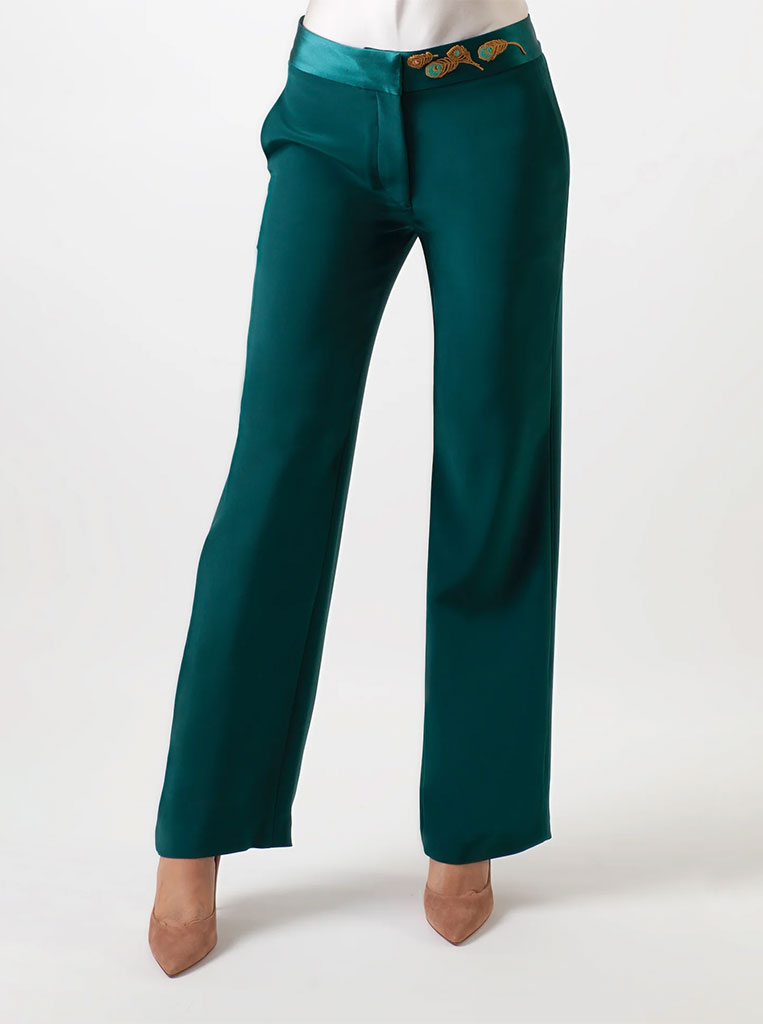 Angelina Pants in Green - Barbara Rizzi's Stylish Bottoms Collection