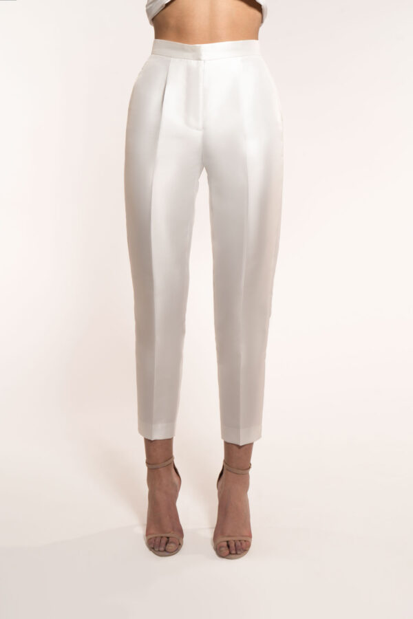 Narrow Ankle Trousers With Removable Draped Belt