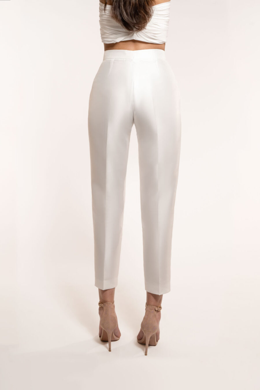Narrow Ankle Trousers With Removable Draped Belt