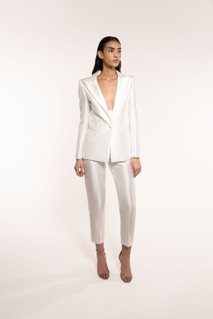 Narrow Ankle Trousers With Removable Draped Belt