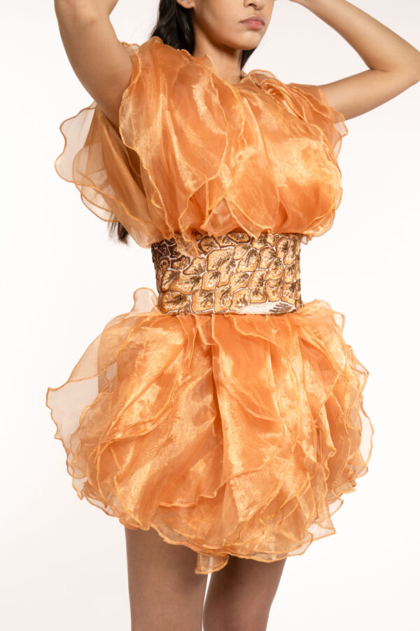 Big Waves Gold Gilet With Embroidery Belt