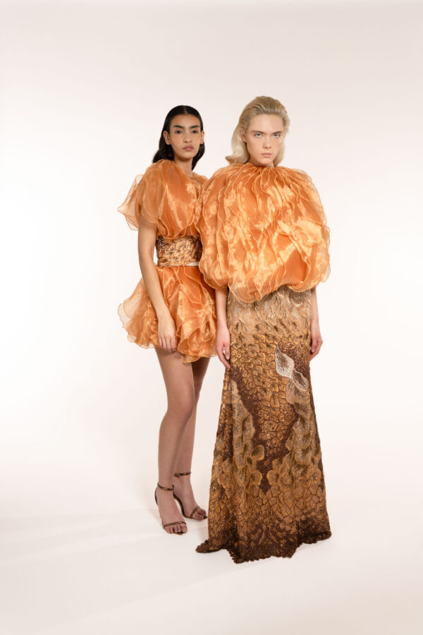 Big Waves Gold Gilet With Embroidery Belt