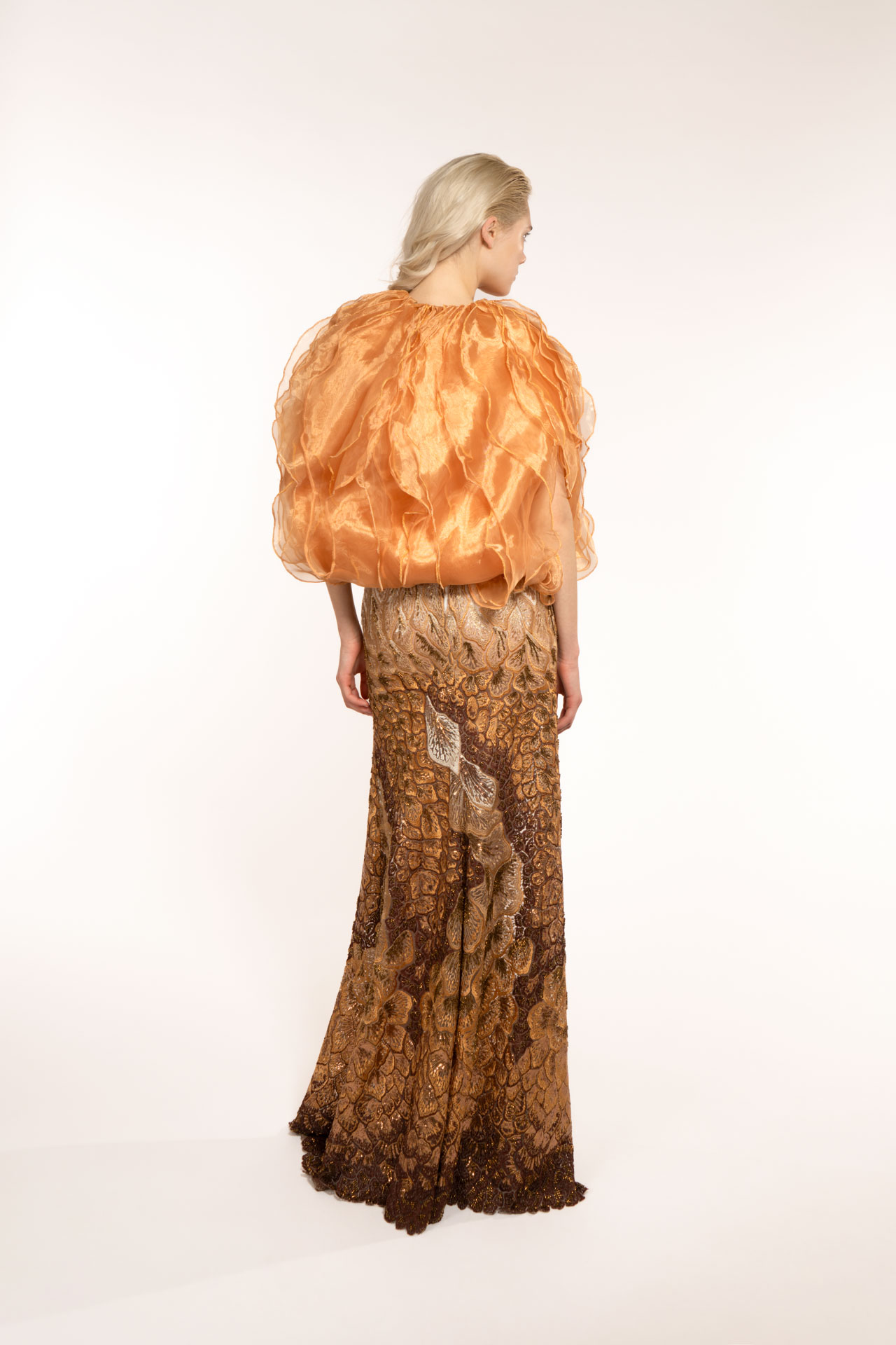 Long Narrow Embroidered Skirt