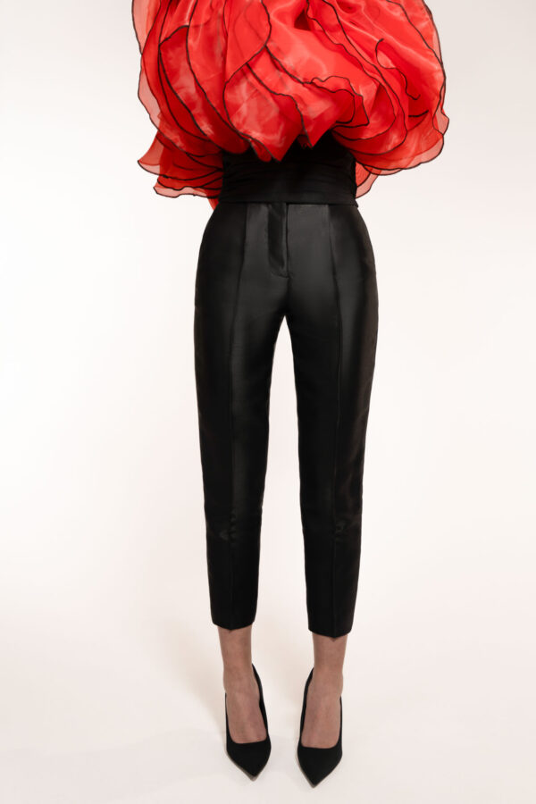 Narrow Ankle Trousers With Removable Draped Belt
