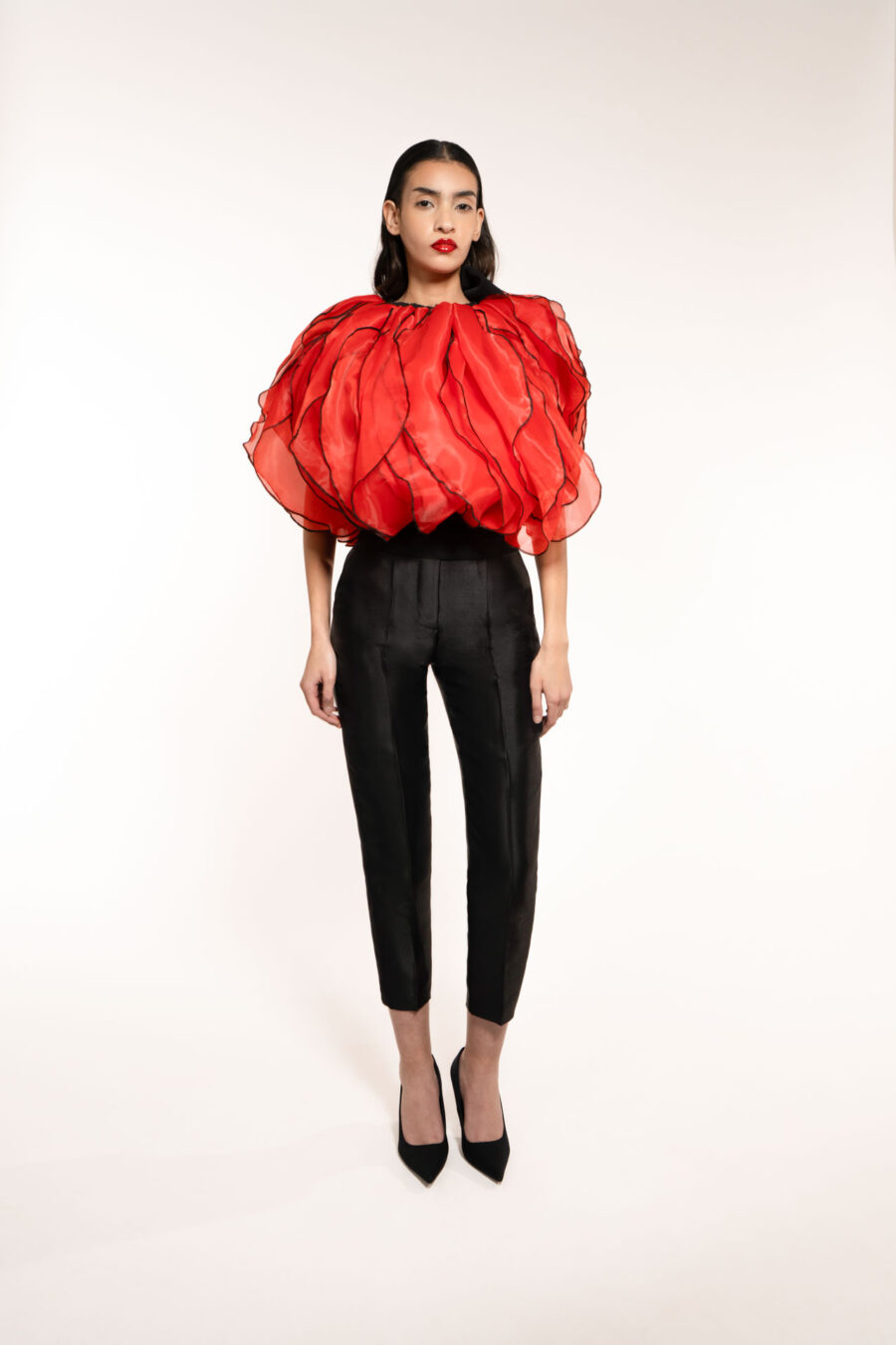 Narrow Ankle Trousers With Removable Draped Belt