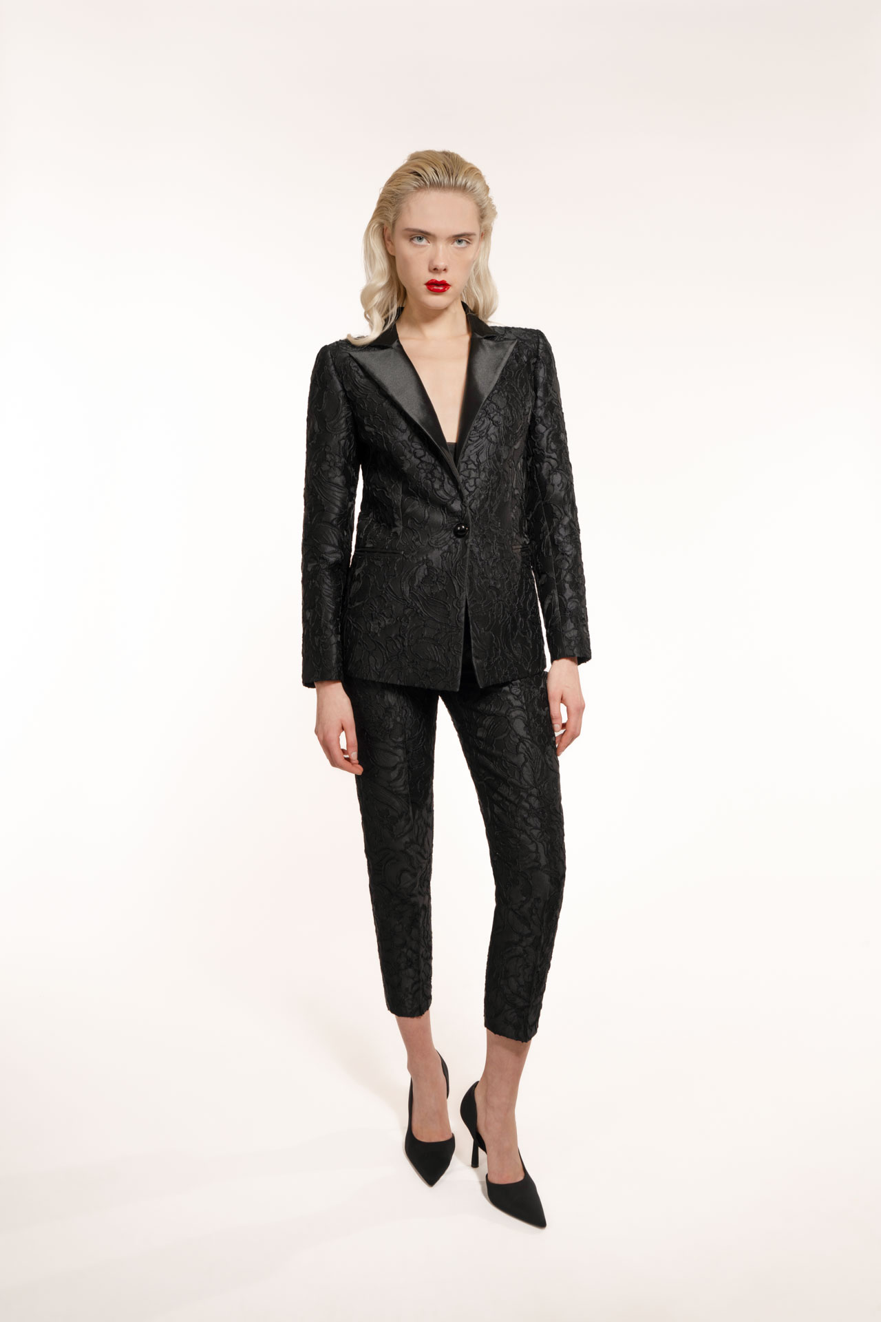 Narrow Ankle Trousers With Removable Draped Belt