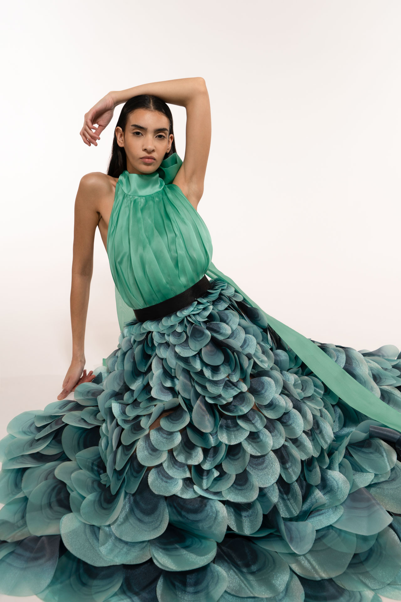 Long Big Peacock Skirt