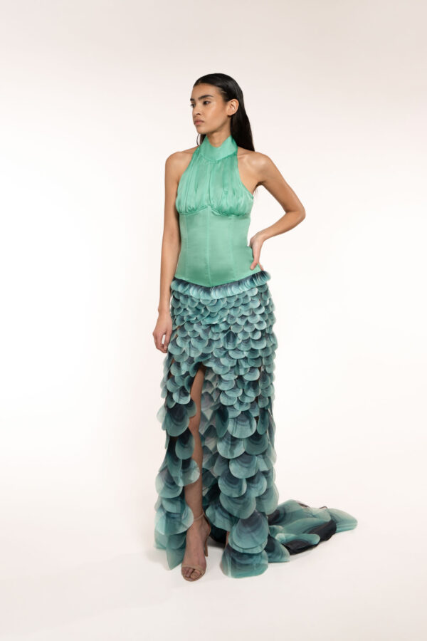 Long Peacock Mermaid Dress