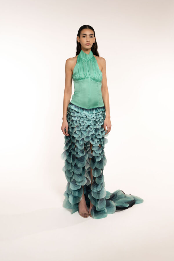 Long Peacock Mermaid Dress