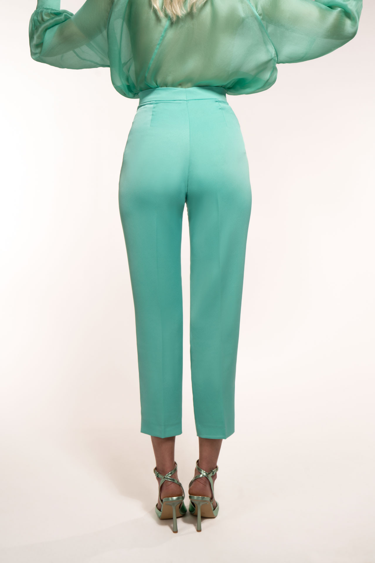 Narrow Ankle Trousers With Removable Draped Belt