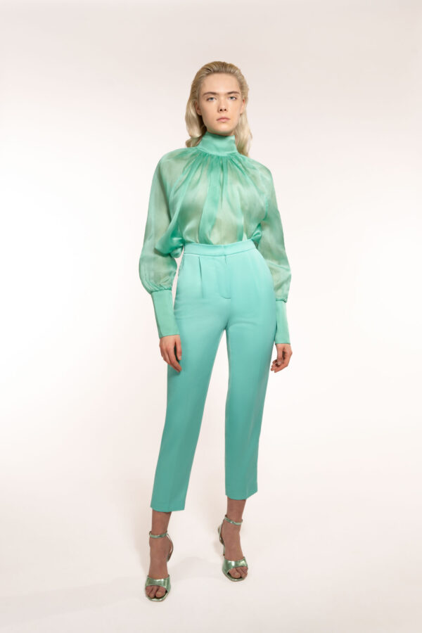 Narrow Ankle Trousers With Removable Draped Belt