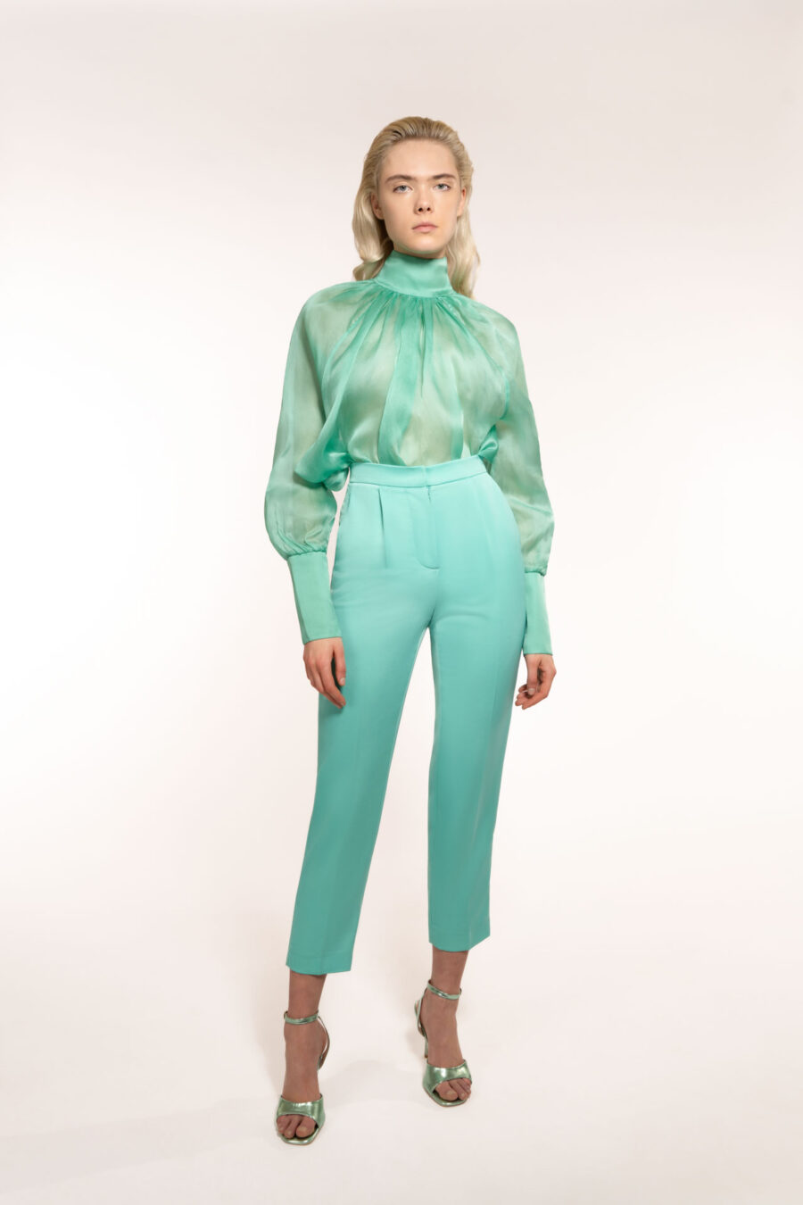 Narrow Ankle Trousers With Removable Draped Belt