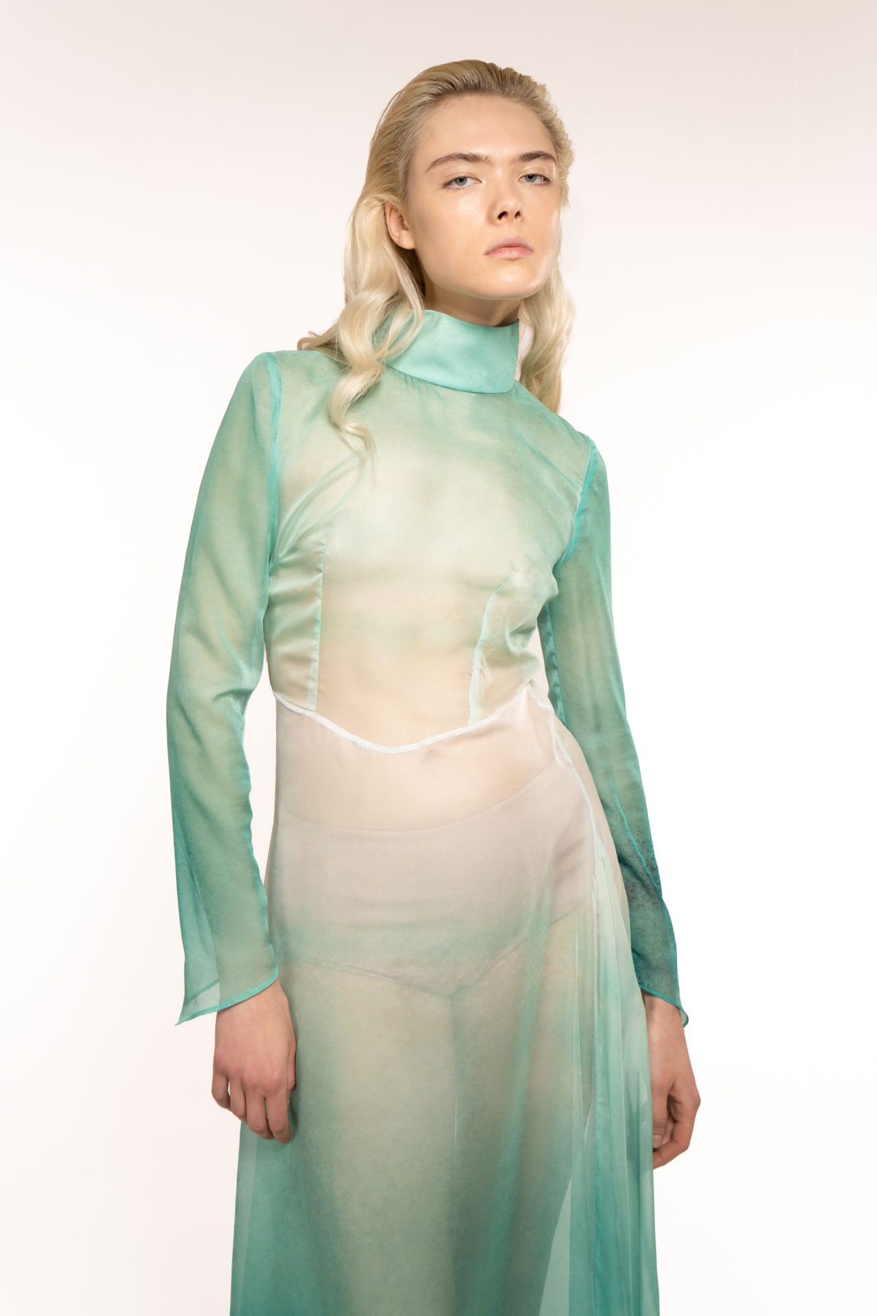 Long Watercolor Painted Dress
