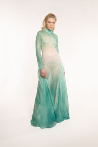 Long Watercolor Painted Dress