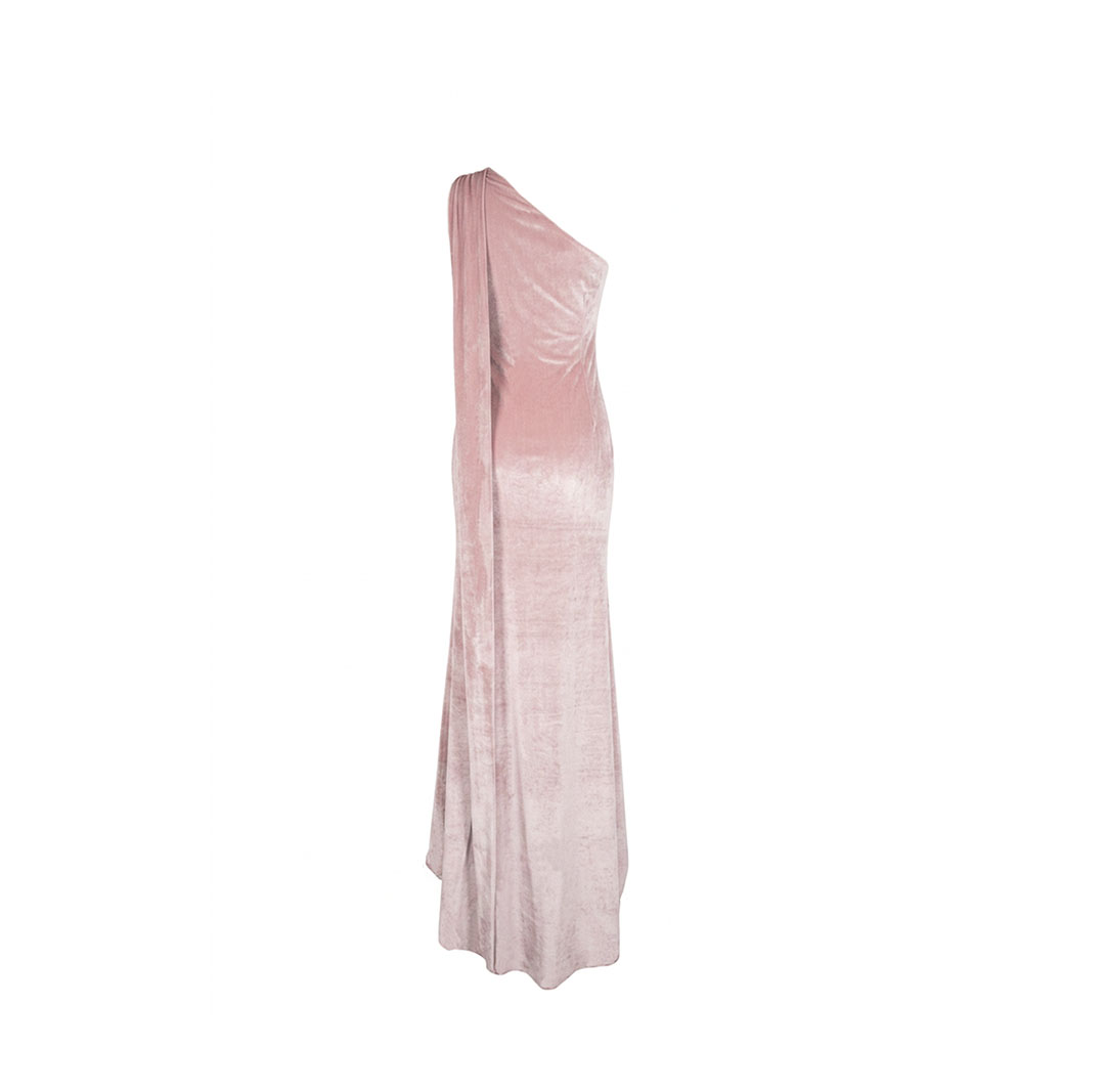 Long Velvet Dress with Sun Jewel