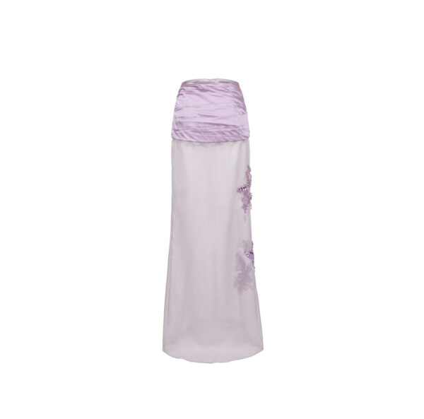 Embroidery Skirt with Front Slit