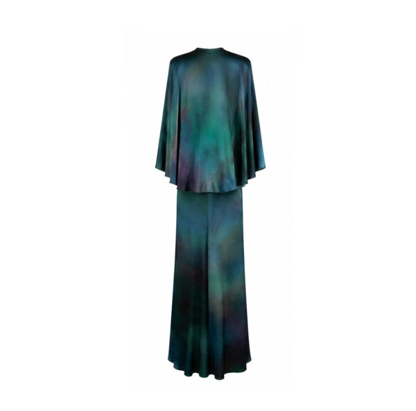Long Dress with Sun Jewel and Defined Shoulder
