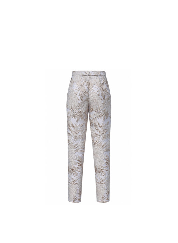 Pants with Draped Belt in Satin Cadi