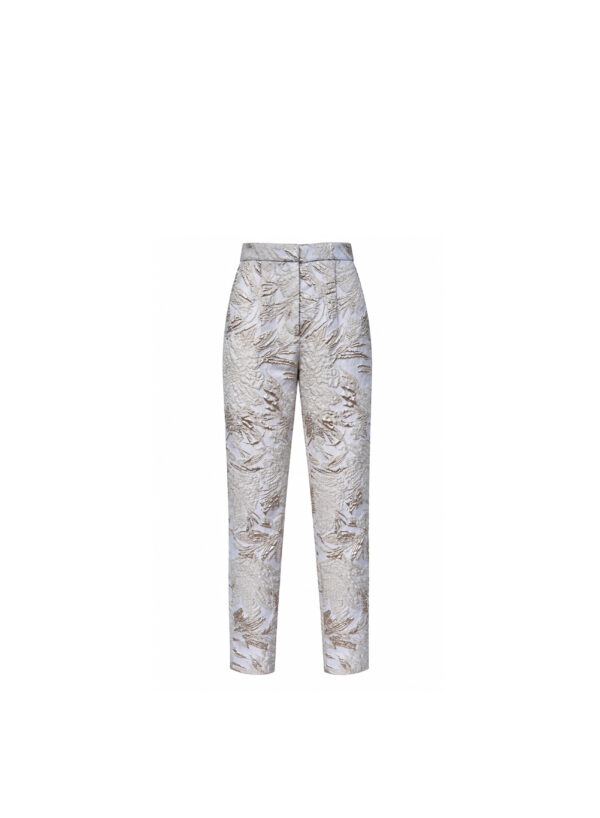 Pants with Draped Belt in Satin Cadi