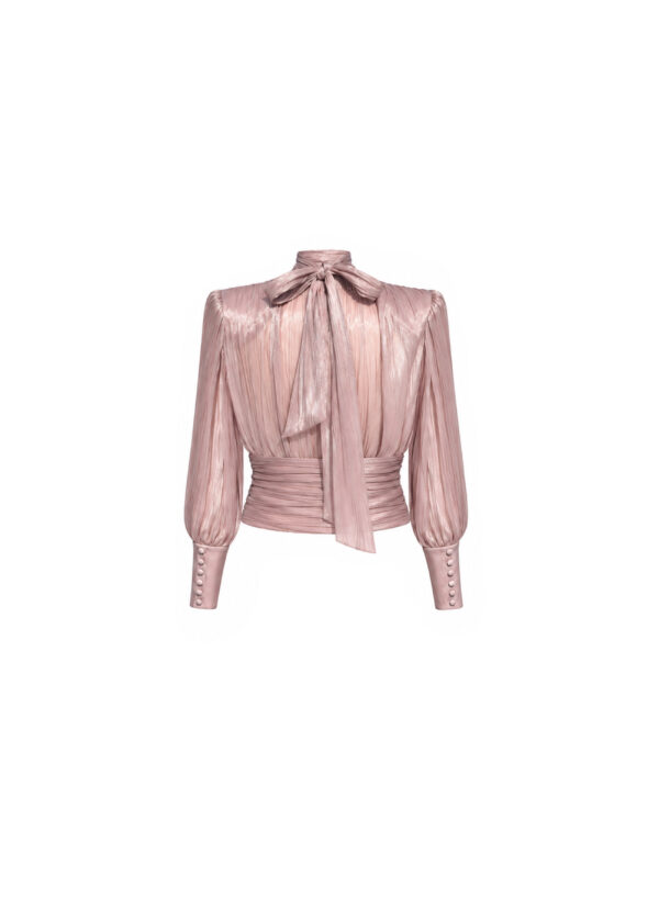 Organza Shirt with Draped Belt