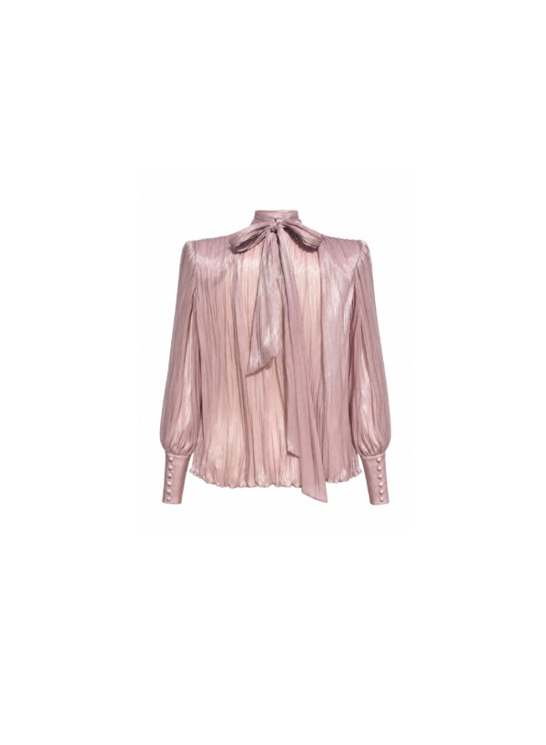 Organza Shirt with Draped Belt