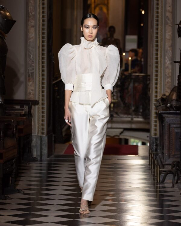 Pants with Draped Belt